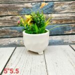 White Teen Tang Khurja Ceramic Planters-AA7138