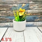 White Plain Round Ceramic Planters Pot-AA7147