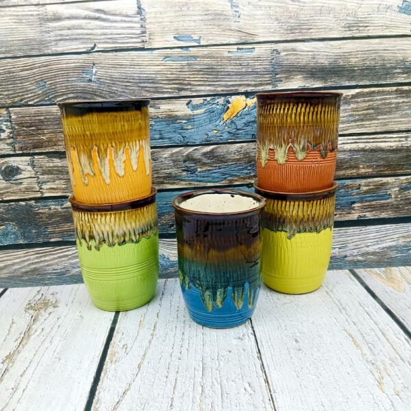 Multicolor Pipe Shape Ceramic Planters-AA7150