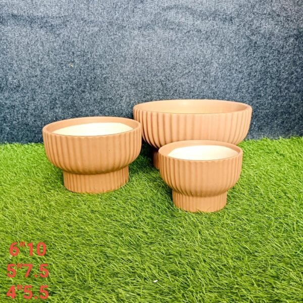 Trophy Shape Ceramic Planters Set of 3 - AA7155