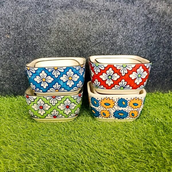 Handpainted Ceramic Planter Pot Set of 2-AA7158