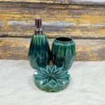 Diamond Cut Green Ceramic Bathroom Set-MD1001