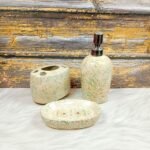 Handprint Khurja Ceramic Bathroom Sets-MD1002