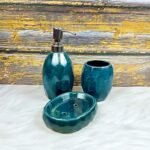 Green Glossy Glaze Ceramic Bathroom Set-MD1007