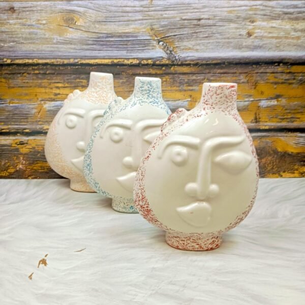 Multicolor Antique Face Ceramic Flower Vase-MD1503