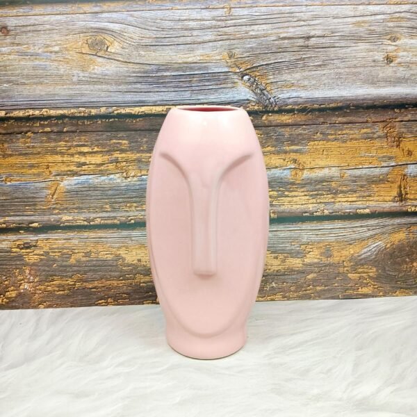 Khurja Pottery face Design Ceramic Vases-MD1505