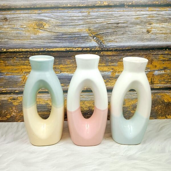 Dual Shade Multicolor Ceramic Flower Vase-MD1506