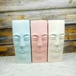 Multicolor Face Shape Ceramic Flower Vases-MD1516