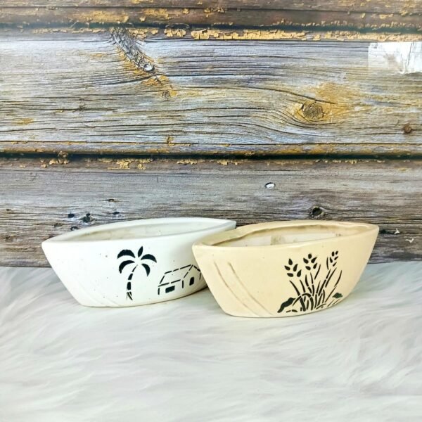 Leaf Handpainted Ceramic Indoor Bonsai Pots-ST8511