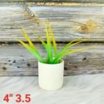 Line Pattern White Ceramic Succulent Pots-ST8519
