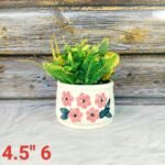 Handpainted Flower Leaf Ceramic Planters-ST8531