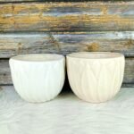 Leaf Engraved Painting Ceramic Planters Pot-ST8563