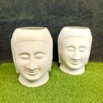 Buddha Face Large Outdoor Ceramic Planters-ST8570