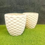 Diamond Cut Outdoor Ceramic Planters Pot-ST8583
